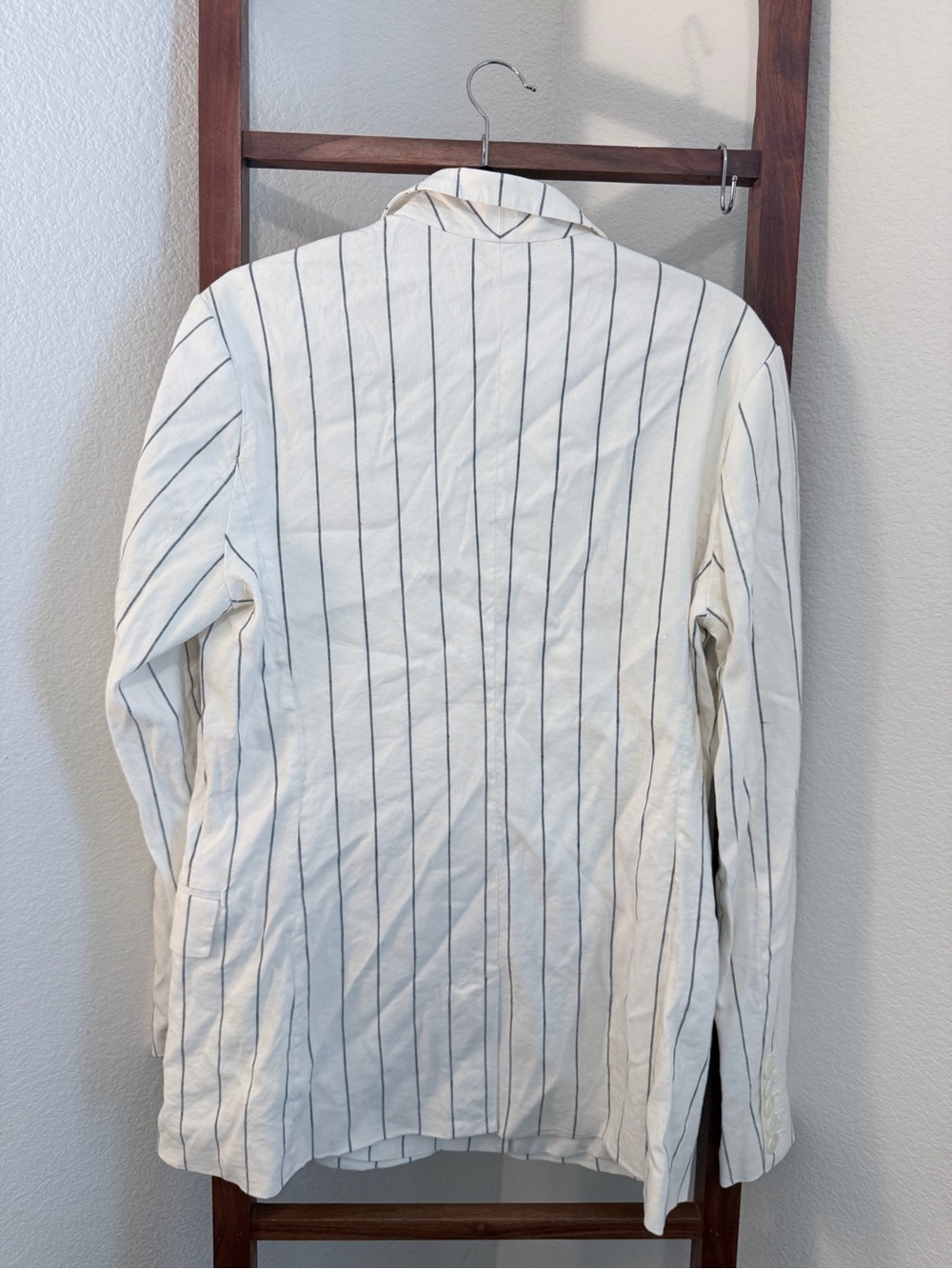 GAP Women's Cream Blazer with Black Pinstripes Size 12 TALL NWT - Picture 3 of 6